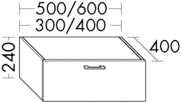 burgbad Hochschrank „Sys30“ 640 × 240 × 440 mm in Weiß Matt