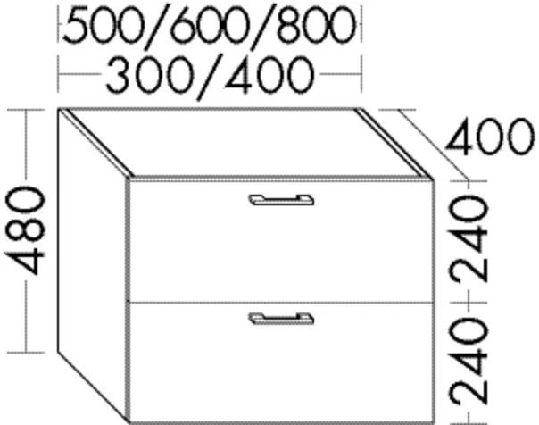 burgbad Waschtischunterschrank „Sys30“ 440 × 520 × 440 mm in Weiß Matt