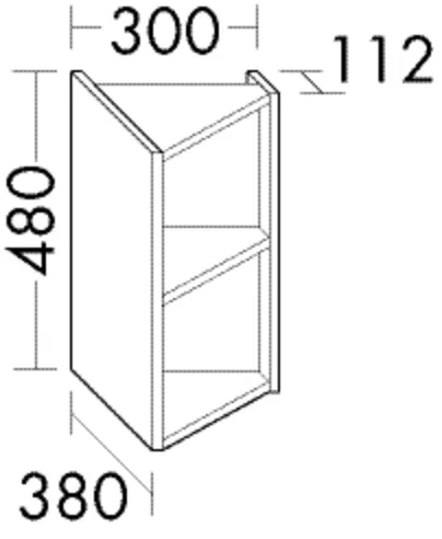 burgbad Hochschrank „Sys30“ 340 × 480 × 420 mm in Weiß Matt