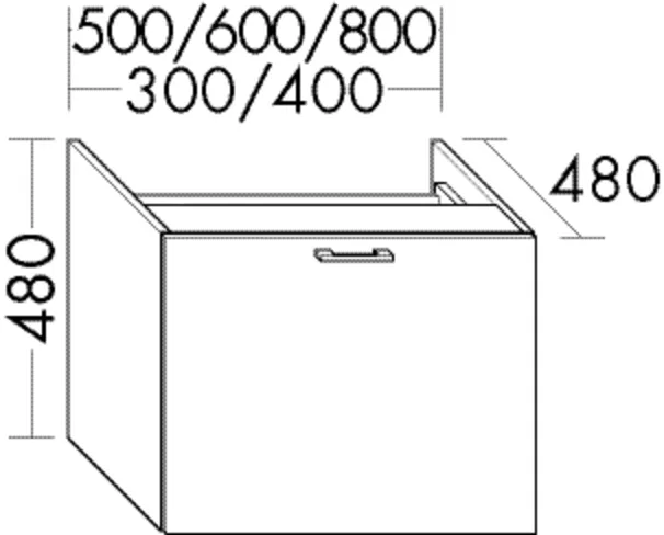 burgbad Waschtischunterschrank „Sys30“ 540 × 520 × 520 mm in Weiß Hochglanz