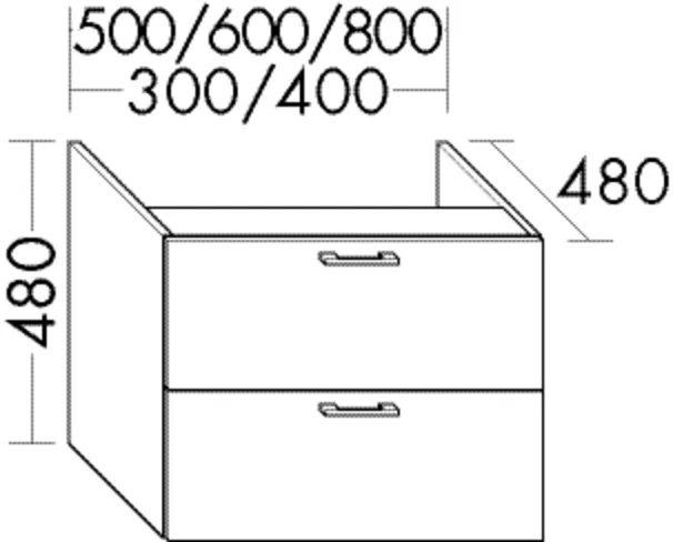burgbad Waschtischunterschrank „Sys30“ 840 × 520 × 520 mm in Weiß Matt