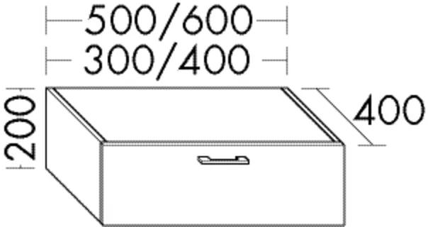 burgbad Waschtischunterschrank „Sys30“ 640 × 240 × 440 mm in Weiß Hochglanz