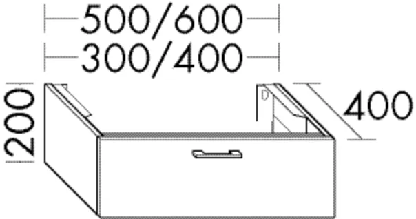 burgbad Waschtischunterschrank „Sys30“ 340 × 240 × 440 mm in Weiß Hochglanz