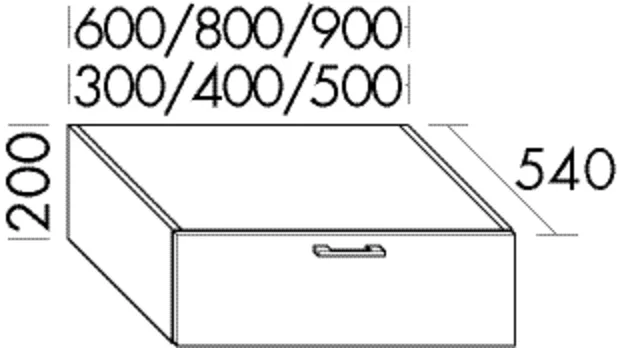 burgbad Waschtischunterschrank „Sys30“ 840 × 240 × 580 mm in Weiß Hochglanz