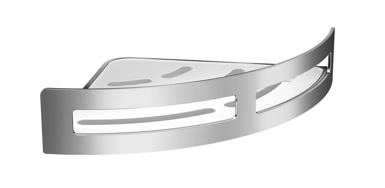 emco Eck-Wandkorb „system 2“, Befestigung verdeckt 18 × 18 × 4,5 cm in chrom