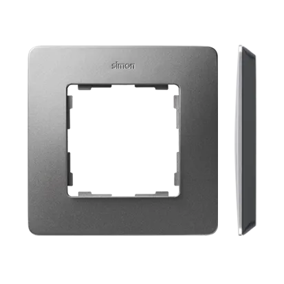 1-fach Rahmen Detail original-air Aluminium / schwarze Basis Simon 82 Detail