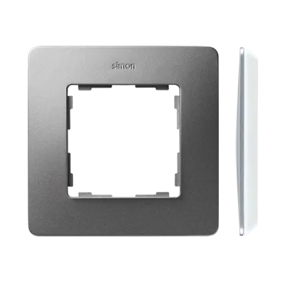 1-fach Rahmen Detail original-air Aluminium / weiße Basis Simon 82 Detail