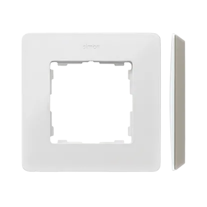 1-fach Rahmen Detail original-mono weiß / Basis warmgrau Simon 82 Detail