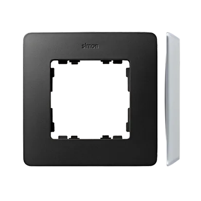 1-fach Rahmen Detail original-premium Graphit / Aluminium Basis Simon 82 Detail