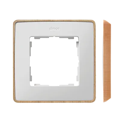 1-fach Rahmen Detail select-Holz weiß / Basis Holz Simon 82 Detail