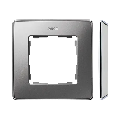 1-fach Rahmen Detail select-metal Aluminium / Basis Chrom Simon 82 Detail