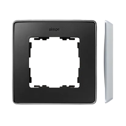1-fach Rahmen Detail select-metal Graphit / Aluminiumbasis Simon 82 Detail