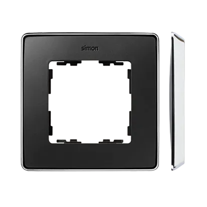 1-fach Rahmen Detail select-metal Graphit / Basis Chrom Simon 82 Detail