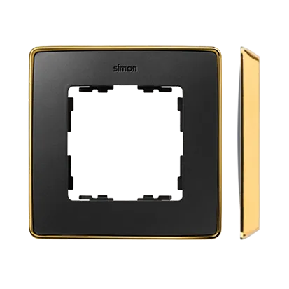 1-fach Rahmen Detail select-metal Graphit / Basis Gold Simon 82 Detail