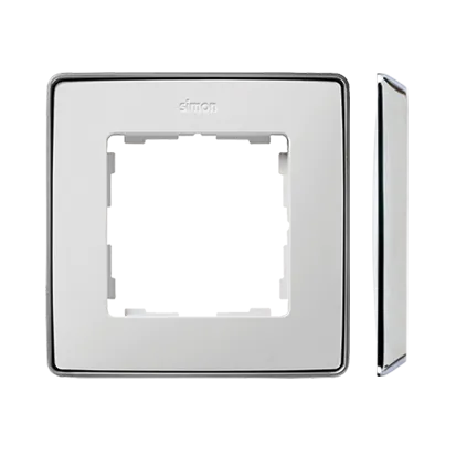 1-fach Rahmen Detail select-metal weiß / Basis Chrom Simon 82 Detail