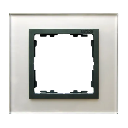 1-fach Rahmen Glas - Silber / Zwischenrahmen Graphit Simon 82 Nature