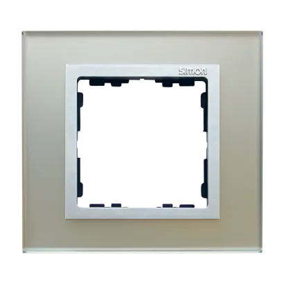 1-fach Rahmen Glas - Silber / Zwischenrahmen mattes Aluminium Simon 82 Nature