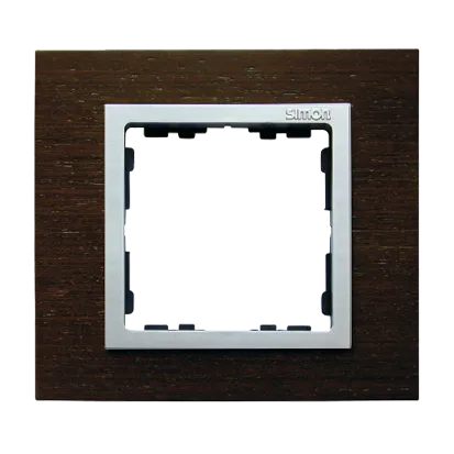 1-fach Rahmen Wenge / Zwischenrahmen mattes Aluminium Simon 82 Nature