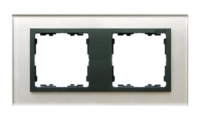 2-fach Glasrahmen - Silber / Zwischenrahmen Graphit Simon 82 Nature