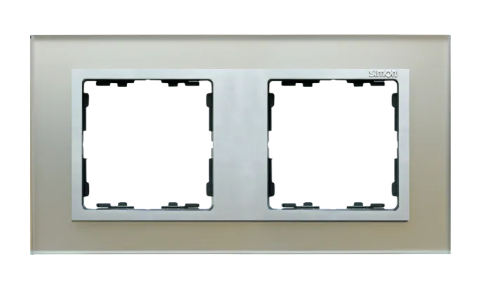 2-fach Glasrahmen - Silber / Zwischenrahmen mattes Aluminium Simon 82 Nature