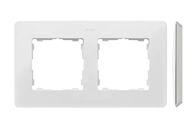 2-fach Rahmen Detail original-mono weiß / graue Basis Simon 82 Detail