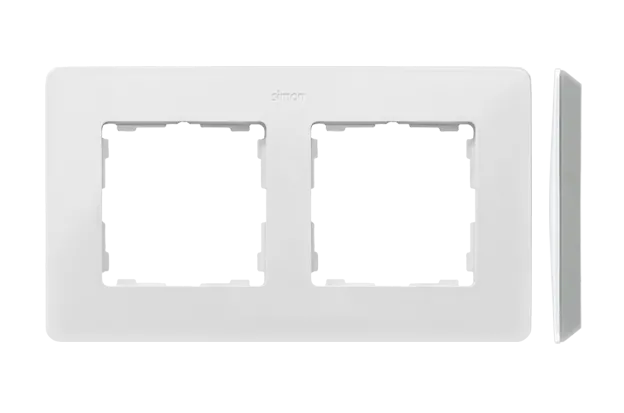 2-fach Rahmen Detail original-premium weiß / Aluminiumbasis Simon 82 Detail