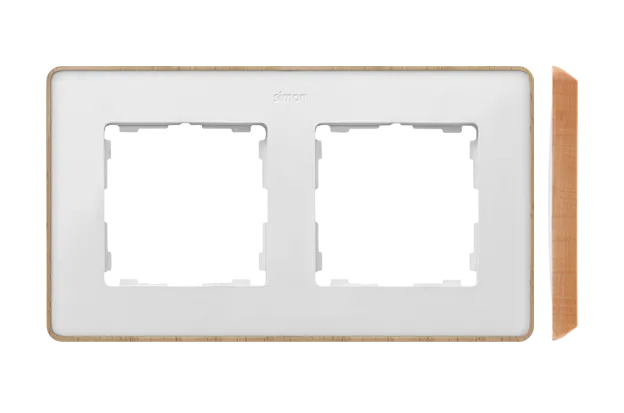 2-fach Rahmen Detail select-Holz weiß / Basis Holz Simon 82 Detail