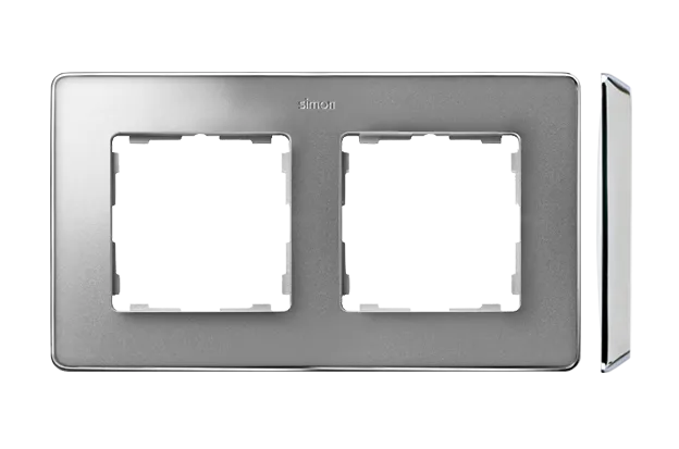 2-fach Rahmen Detail select-metal Aluminium / Basis Chrom Simon 82 Detail