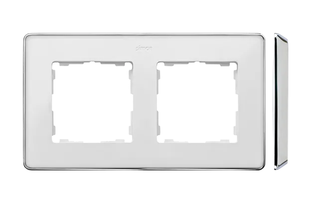 2-fach Rahmen Detail select-metal weiß / Basis Chrom Simon 82 Detail