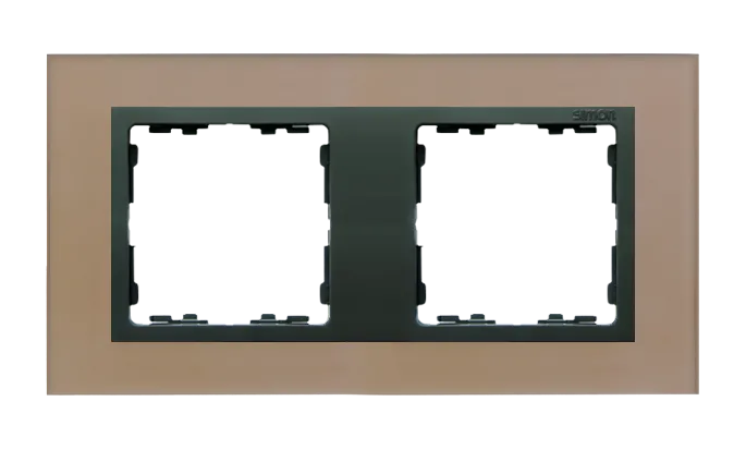 2-fach Rahmen Nature Glas Kupfer / Graphitring Simon 82 Nature