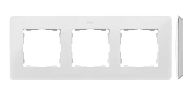 3-fach Rahmen Detail original-mono weiß / graue Basis Simon 82 Detail