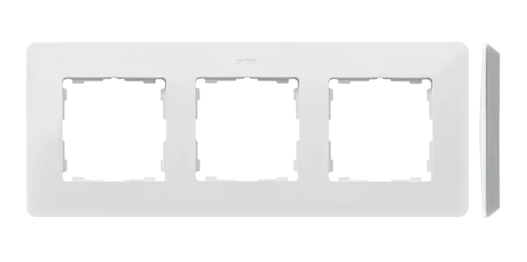 3-fach Rahmen Detail original-premium weiß / Aluminiumbasis Simon 82 Detail