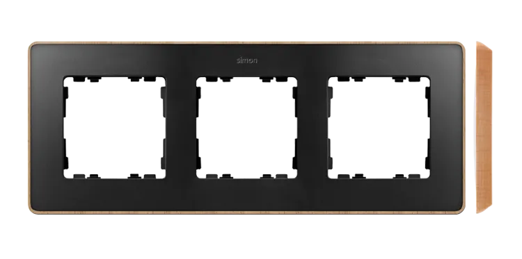 3-fach Rahmen Detail select-Grafit Holz / Basis Holz Simon 82 Detail