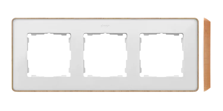 3-fach Rahmen Detail select-Holz weiß / Basis Holz Simon 82 Detail