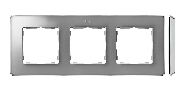 3-fach Rahmen Detail select-metal Aluminium / Basis Chrom Simon 82 Detail