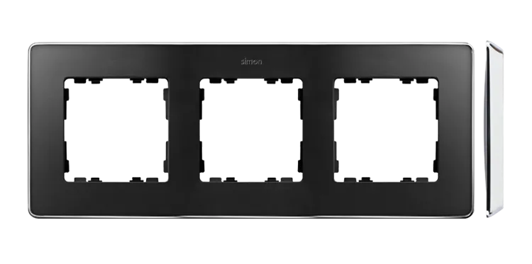 3-fach Rahmen Detail select-metal Graphit / Basis Chrom Simon 82 Detail