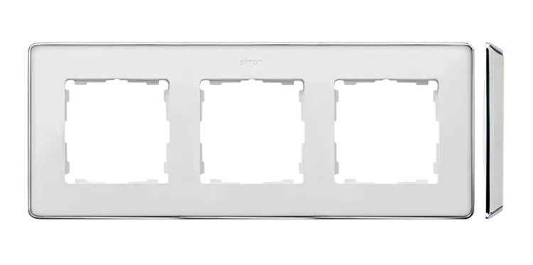3-fach Rahmen Detail select-metal weiß / Basis Chrom Simon 82 Detail