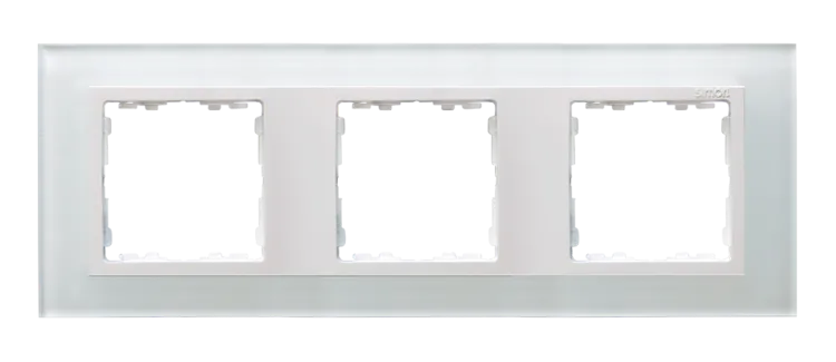 3-fach Rahmen Glas - weiß / Zwischenrahmen weiß Simon 82 Nature