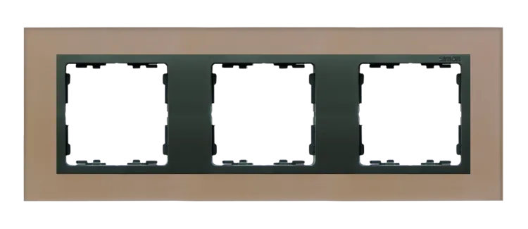 3-fach Rahmen Nature Glas Kupfer / Graphitring Simon 82 Nature