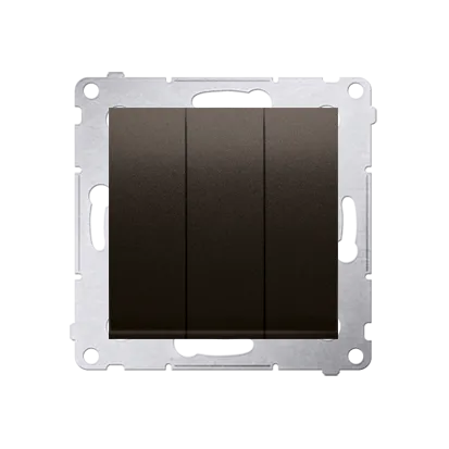 3er Serienschalter (Modul)mit LED und Braun 10AX 250V Kontakt Simon 54 Premium DW31L.01/46