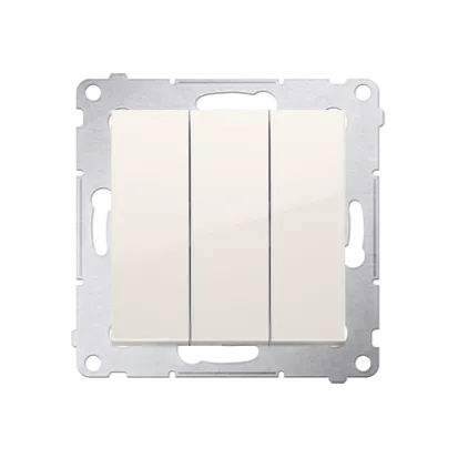 3er Serienschalter (Modul)mit LED und Cremeweiß 10AX 250V Kontakt Simon 54 Premium DW31L.01/41