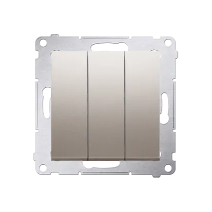 3er Serienschalter (Modul)mit LED und Gold 10AX 250V Kontakt Simon 54 Premium DW31L.01/44