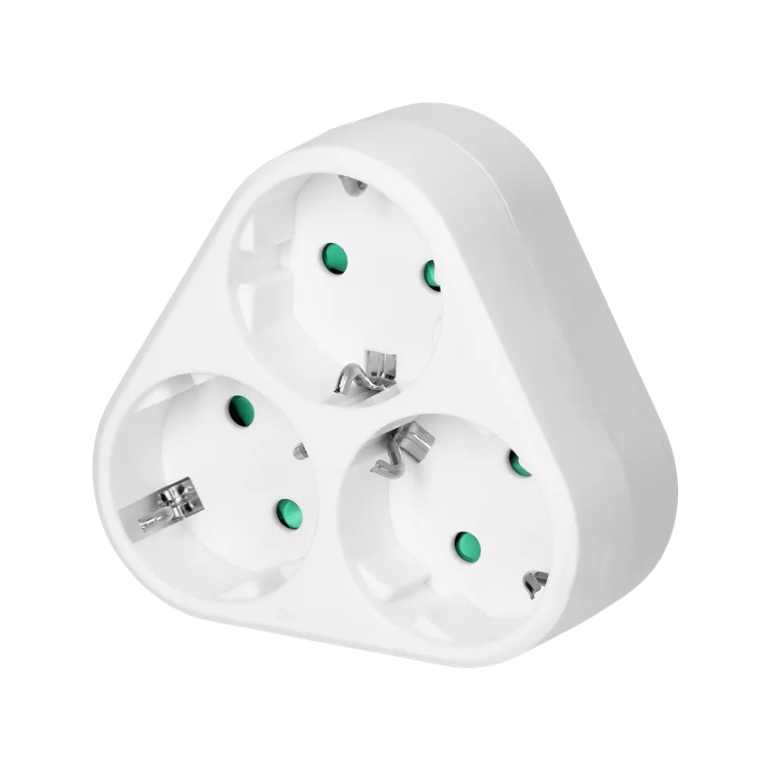 3x2P+Z (Schuko) Dreieckverteiler, weiß
