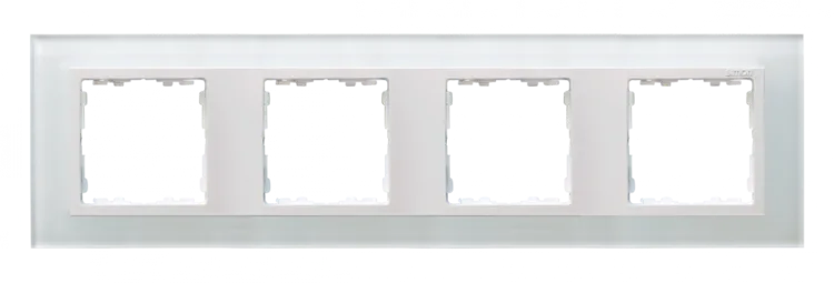 4-fach Glasrahmen - weiß / Zwischenrahmen weiß Simon 82 Nature