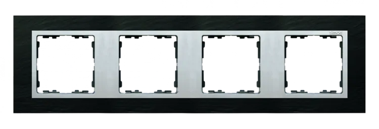 4-fach Rahmen Aluminium matt Simon 82 Nature