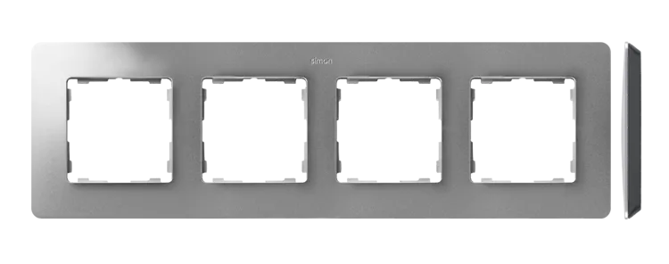 4-fach Rahmen Detail original-air Aluminium / schwarze Basis Simon 82 Detail
