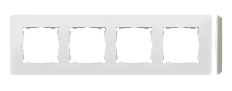 4-fach Rahmen Detail original-mono weiß / Basis warmgrau Simon 82 Detail