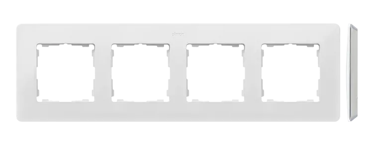 4-fach Rahmen Detail original-mono weiß / graue Basis Simon 82 Detail