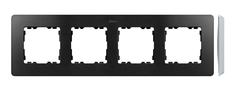 4-fach Rahmen Detail original-premium Graphit / Aluminium Basis Simon 82 Detail