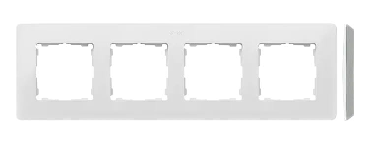 4-fach Rahmen Detail original-premium weiß / Aluminiumbasis Simon 82 Detail